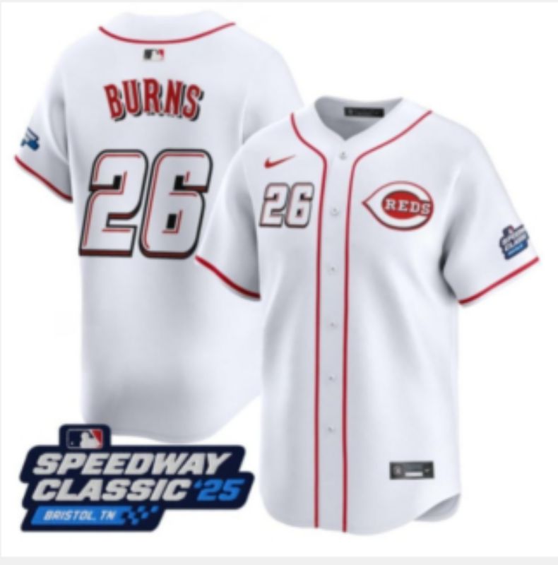 Men 2025 Cincinnati Reds #26 Burns White Nike MLB Jersey style 07->cincinnati reds->MLB Jersey